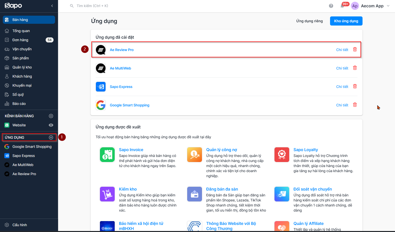 Cách truy cập ứng dụng