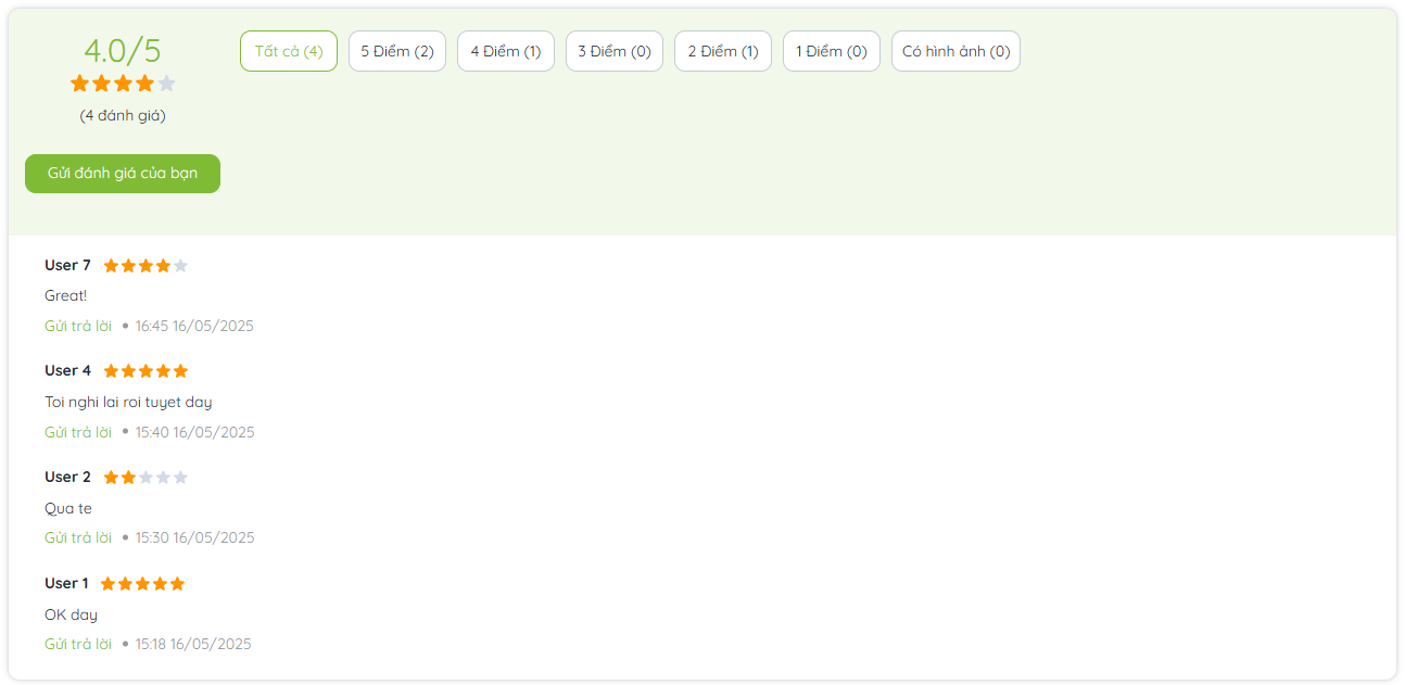 Mẫu đánh giá sản phẩm 01
